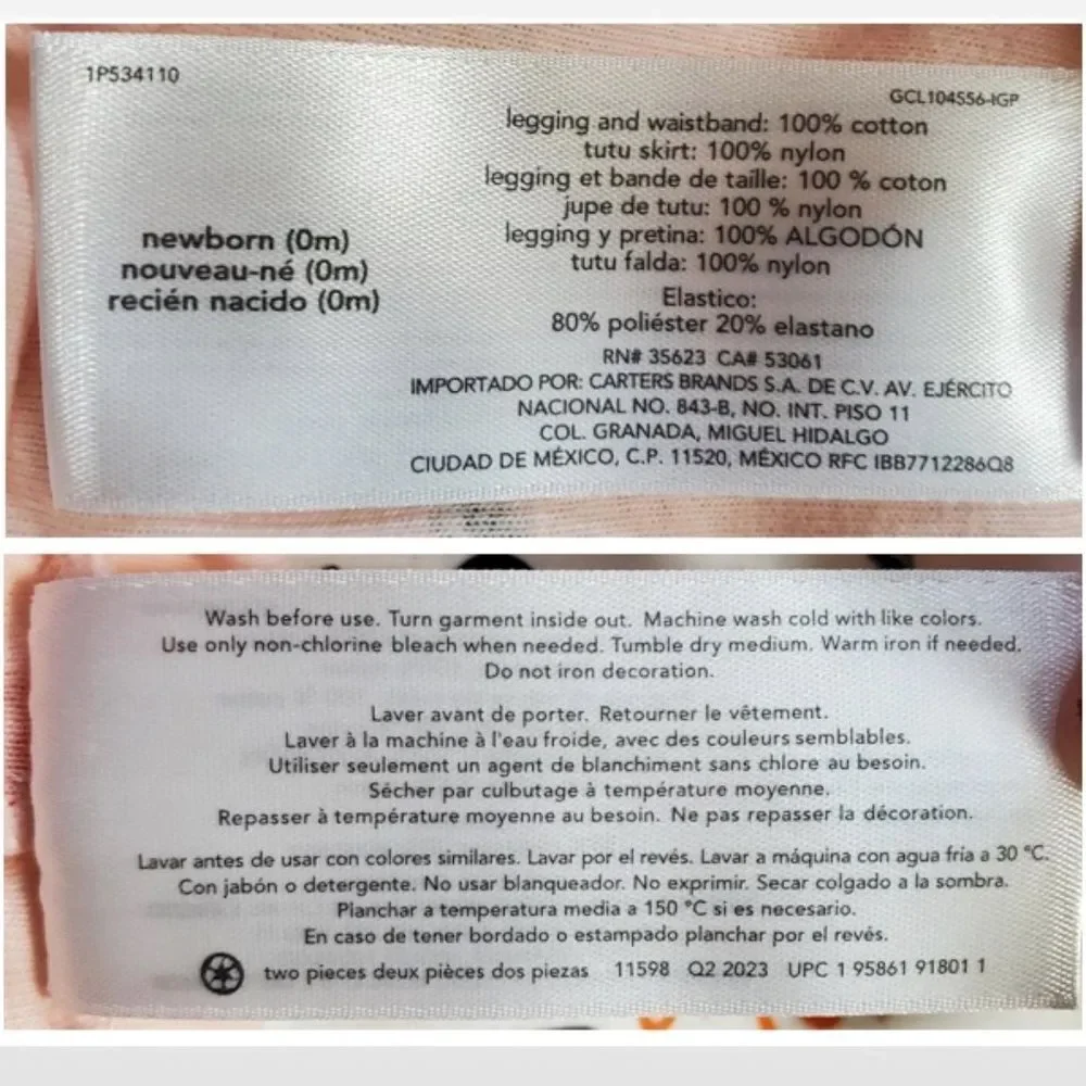 New Carters Outfit Baby Girl Newborn 1st Halloween 2 Piece Set Pink White NWT - Picture 13 of 16